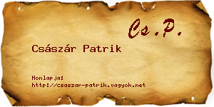 Császár Patrik névjegykártya