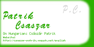 patrik csaszar business card