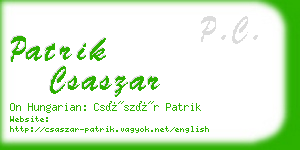 patrik csaszar business card